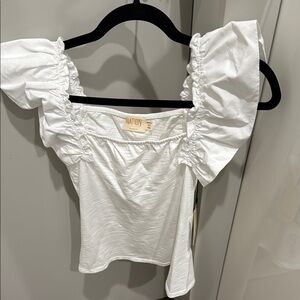 Nation LTD White Misty Ruched Tank